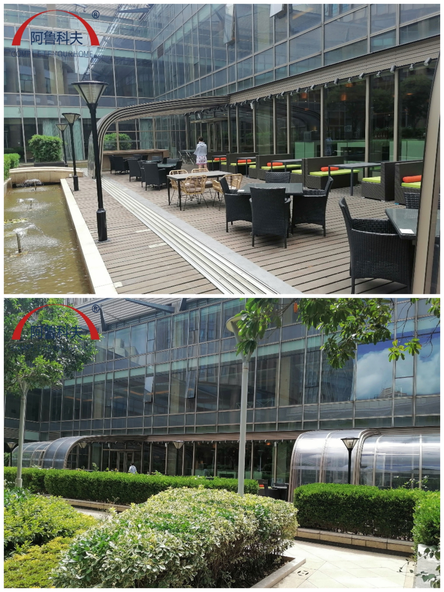 30米長大型靠墻圓弧與直角案例